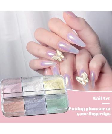 Mermaid Neon Chrome Nail Powder Set - Holographic Magic Mirror Effect Glitter for Nail Art Design - 6Grids, 1Box - Buy Online on GoSupps.com