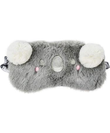 Eye Mask for Sleeping Ulife Mall Cute Funny Animal 3D Koala Soft Fluffy Plush Sleep Mask Novelty Blindfold Breathable Silk Eye Cover for Women Men Girls Kids Night Nap Travel Meditation - Grey Grey_koala