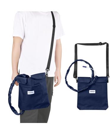 Urine Drainage Bag Holder with Catheter Pipe Cover Adjustable Strap Secure & Discreet Easy Access 2000ml - Blue