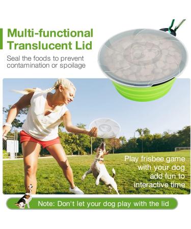 Buy XL Green Blue Foldable Travel Dog Bowls - 2 Pack with Lids & Hooks | Portable Silicone Feeding Bowls for Dogs & Cats - Perfect for Hiking & Camping - Buy Online on GoSupps.com