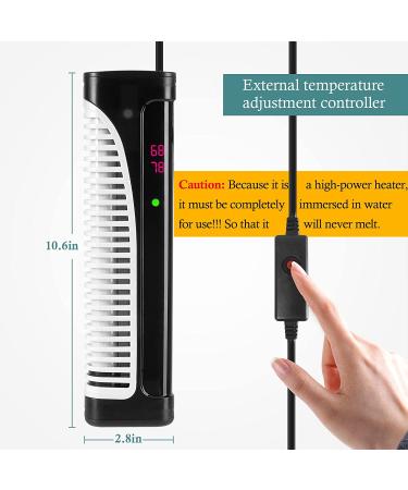HITOP 300W/500W Digital Aquarium Heater | Submersible Heater with Temperature Display and External Controller for Fish Tank up to 150 Gallon - Buy Online on GoSupps.com
