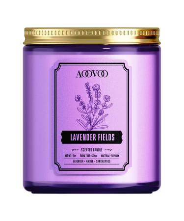 AOOVOO Lavender Candles Gifts - Aromatherapy Candle Soy Wax Candles for Home Scented 50H Burn 9oz