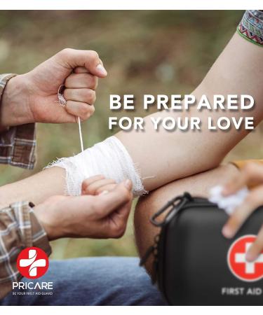 Alysontech Mini First Aid Kit - 100 Pieces in Water-Resistant Case for Travel, Outdoor, Home, Office - Compact Emergency Kit for Camping, Hiking, Car - Black - Buy Online on GoSupps.com