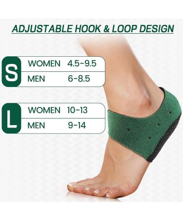 Plantar Fasciitis Gel Heel Protectors for Men & Women | Anti-Slip Heel Cups & Cushion Support for Pain Relief | Foot Fatigue Relief | Size W 4.5-9 / M 5-8 - Black - Buy Online on GoSupps.com