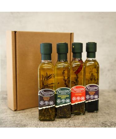 Benissimo Oils Gourmet Mediterranean Olive Garlic 34 Fl Oz (Pack of 4) - Premium Blend for Cooking and Seasoning - Buy Online on GoSupps.com