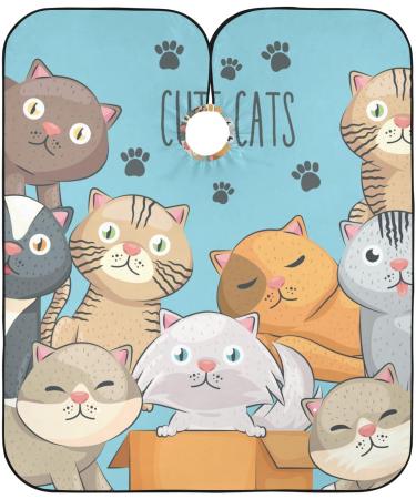 Waterproof Barber Cape - Cute Cartoon Cat & Cheetah Haircut Bib for Men & Unisex | Best Quality Hair Cutting Cape - Buy Online on GoSupps.com