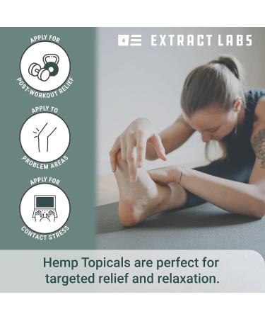Extract Labs Organic Hemp Muscle Cream - 2000mg Maximum Strength for Muscle & Joint Relief, Cramps, Discomfort - Made with Hemp Oil, Menthol & Natural Ingredients - Buy Online on GoSupps.com