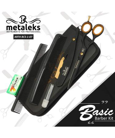 Metalks Hair Clipper Set - Professional Personal Hairdresser Kit with Scissors Razors Blades Combs & Oil - Stainless Steel Gift Case - Buy Online on GoSupps.com
