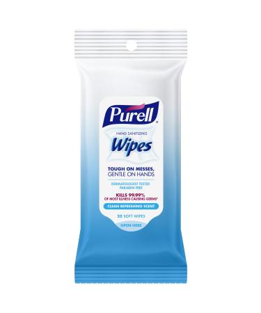 Purell Hand Sanitizing Travel Wipes Clean Refreshing Scent 20ct ( Pack of 3)
