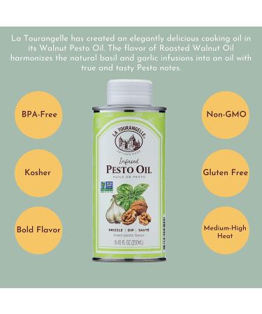La Tourangelle Pesto Infused Sunflower Oil - 8.45 fl oz | Perfect for Pasta, Salads, Dipping Sauces & Marinades - Buy Online on GoSupps.com