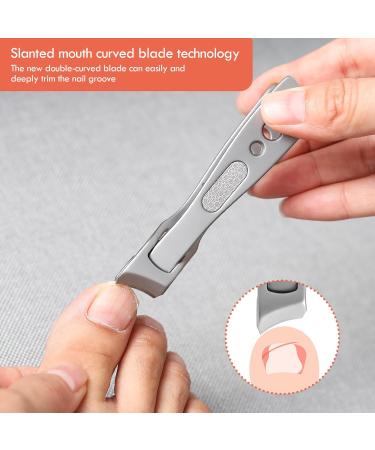 BEZOX Stainless Steel Ingrown & Thick Nail Clipper - Heavy Duty Toenail Clippers for Thick Nails with Nail File & Storage Pouch - Buy Online on GoSupps.com
