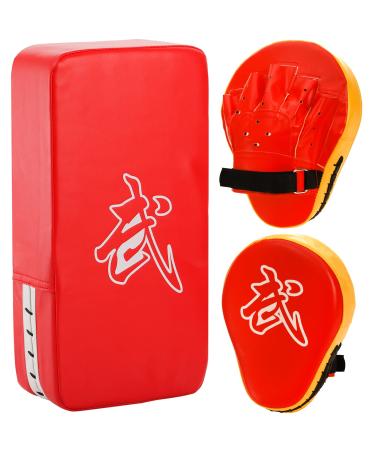 WUWEOT 2-in-1 Punching Mitts Kick Pack Set Boxing Gloves Taekwondo Kick Pad Boxing Pads Curved Focus Punching Mitts Adjustable Soft Shield Durable Training Pads Set