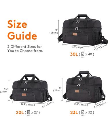 Lifewit Large Cooler Bag 32-Can Insulated Lunch Bag - Lightweight & Portable Double Layer Design for Picnic, Beach, Work, & Trips - Black - Buy Online on GoSupps.com