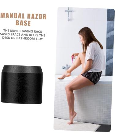 Doitool 2 STK Men's Razor Holder & Shaving Brush Stand - Durable Aluminum Alloy Double-Edged Razor Racks | Small Black Frame 3.8x3.3cm - Buy Online on GoSupps.com