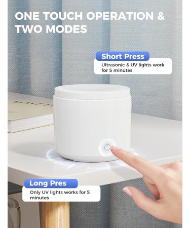  Acmeenjoy Ultrasonic Cleaner Ultrasonic Cleaner 48000Hz Dental Pod 200ml Dental Gutter Cleaner with UV Lamp for Dentures/Dental Gut - Buy Online on GoSupps.com