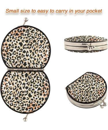 Susiyo Vintage Leopard Compact Mirror with Buckle Closure - Small & Portable Travel Makeup Mirror for Women & Girls - Buy Online on GoSupps.com