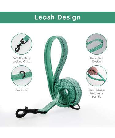 Buy Bella & Pal Dog Harness for Small Dogs - Reflective Breathable and Comfortable | Includes Leash & Step-In Dishes | Perfect for Puppies and Cats - Emerald (42-50cm) - Buy Online on GoSupps.com