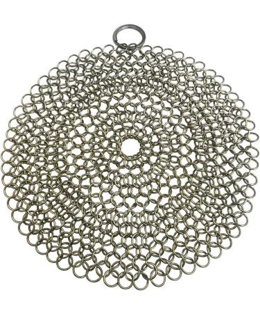 Chainmail Cast Iron Cleaner - Premium 316 Stainless Steel Scrubber for Skillet, Wok, Pot, Pan - Pre-Seasoned Dutch Oven Waffle Iron - 7 inch Round - Skillet Cleaner - Buy Online on GoSupps.com