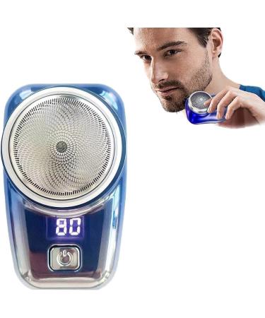 2023 Mini-Shave Portable Foil Shaver- Electric Razor for Men Pocket Size Washable Razor USB Rechargeable Electric Shaver Easy to Use Suitable for Boyfriend  Father  Father-in-Law  Travel Suit (Blue)