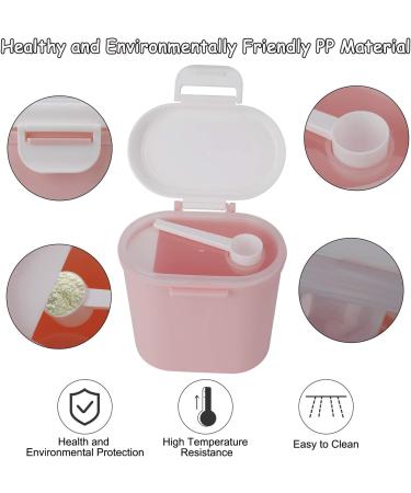 Milk Powder Dispenser for Baby - Portable Formula Container with Spoon, No Spill, 800ML Pink - Ideal for Travel, Bedroom, Outdoor - Food, Snacks, Fruit - Buy Online on GoSupps.com