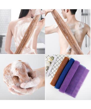 African Exfoliating Net for Skin Smoothing - Long Body Scrubber for Daily Use - Bath Sponge Exfoliating Shower Body Scrubber - Great for Daily Use/87/853 Purple and Coffee and Blue - Buy Online on GoSupps.com
