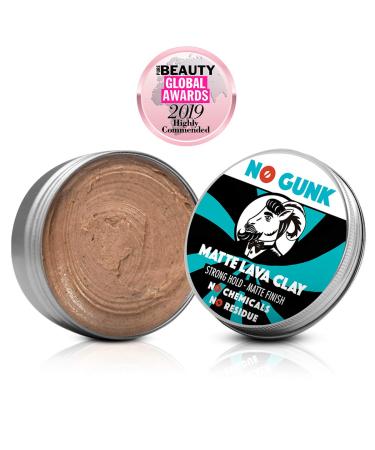No gunk 100% natural matt clay hair wax/hair paste - strong hold - only with natural and organic ingredients - matt lava clay (original 50g) Original fragrant 50 g (1 Pack)