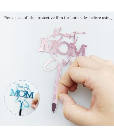 Cake Topper Best Mom Ever Cake Topper Acrylic Cake Decorations for Mom s Birthday Mother s Day Rose Gold White - Buy Online on GoSupps.com