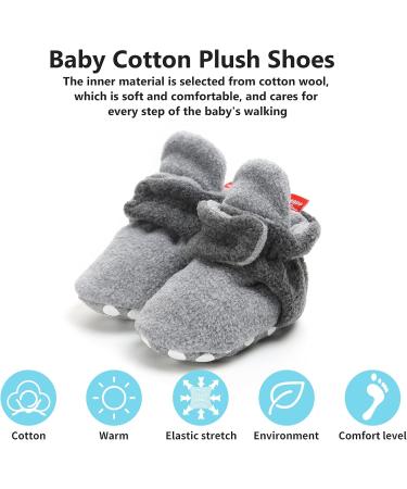 EDOTON Unisex Newborn Winter Boots - Non-Slip Soft Stay On Bootie Sock 6-12 Months - Gray - Buy Online on GoSupps.com