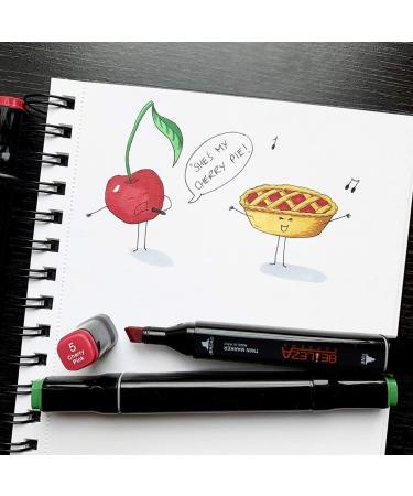 100 Colors Alcohol Art Markers Set | Dual Tips | Blender Marker | Professional Sketch Markers for Adults & Kids | Ideal for Painting, Coloring & Drawing | Alcohol Based | Brown Base - Buy Online on GoSupps.com