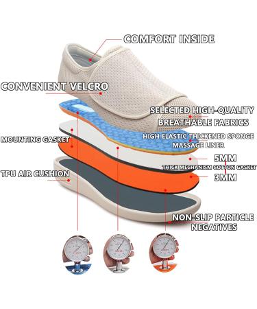 LGZY Extra Wide Fit Diabetic Shoes for Men and Women - Orthopedic Air Cushion Walking Shoes - Size D 37.5 EU - Buy Online on GoSupps.com