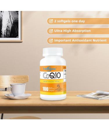CoQ10 200mg Softgels - Antioxidant Supplement for Energy | 100 Count 50 Days Supply - Boost Your Health - Buy Online on GoSupps.com