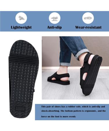 Adjustable Diabetic Shoes for Women - Open Toe Design for Wide & Swollen Feet - Summer Black Size 7 - Buy Online on GoSupps.com
