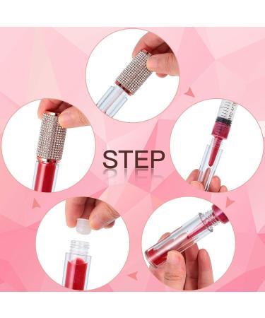 10-Piece Crystal Rhinestone Lip Gloss Tubes with Wand | 5ml Refillable Empty Bottles for DIY Toiletries | Includes Rubber Stoppers and Syringe - Buy Online on GoSupps.com