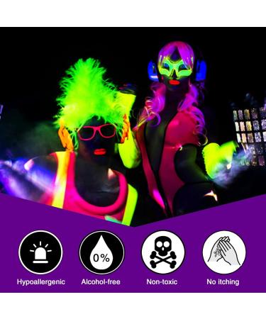 MEICOLY Neon Green Face Paint - Water Activated Glow in the Dark Washable & Non-Toxic Body Paint (1.05oz) - Perfect for Festivals & Parties - Buy Online on GoSupps.com