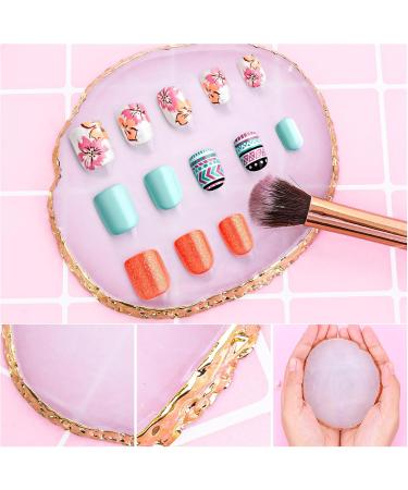 Resin Nail Art Palette - Gilded Edge Color Mixing Tray for DIY Nail Gel & Polish Display | Premium Nail Art Supplies - Buy Online on GoSupps.com