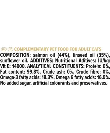 Pro Plan Cat Skin and Coat Supplement | Skin health support lustrous coat | with salmon oil linseed oil omega 3 omega 6 vitamin E | Adult and Senior cats | Oil 250 ml (12505869) Cat Supplements 250ml - Buy Online on GoSupps.com