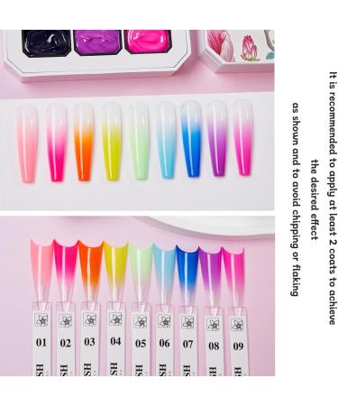  Naqqios Gel nail palette gradient gel for painting | 9-color palette for creative nail design manicure accessories - Buy Online on GoSupps.com