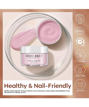 Modelones Acrylic Powder & Glitter Set - 10 Colors Pink Nude Red Brown with Chunky Glitter for 3D Carving Valentines Nail Art - French Nail Extension Kit - Gifts for Women | B1-Daily Collection - Buy Online on GoSupps.com