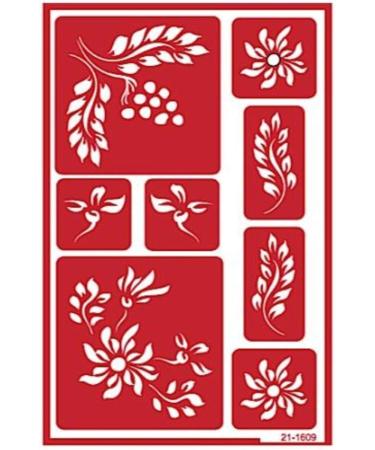 Armour Etch Over N Over Glass Etching Stencils Set - Berries, Fleur De Lis, Corner - Buy Online on GoSupps.com