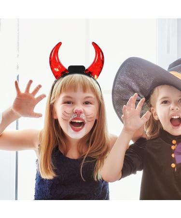 PATKAW Led Devil Horns Headband Light up Headband Demon Hair Hoop Flashing Headwear for Halloween Cosplay Costume Birthday Party Accessories - Buy Online on GoSupps.com