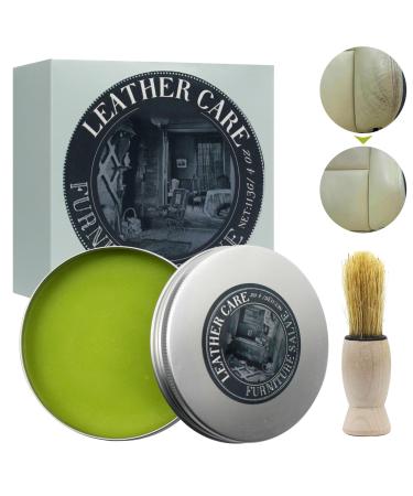Leather Salve for Furniture Leather Cleaner Leather Furniture Care Leather Salve with Brush for Wood Leather Surfaces nourishes Sofas Car Seats Shoes