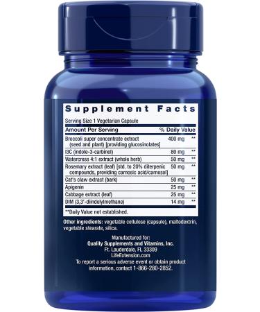 Life Extension Triple Action Cruciferous Vegetable Extract - 60 Veggie Capsules for Health - Buy Online on GoSupps.com