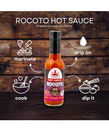 Poppamies Rocoto Chili Hot Sauce - Gluten Free Vegan Lactose Free | 150ml | Medium Heat 6/10 - Buy Online on GoSupps.com