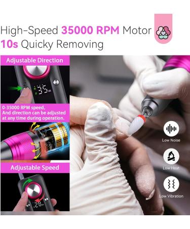Electric Nail Drill Portable Rechargeable Electric Nail Drill With Led Large Display 4000mah Capacity Electric Nail Drill Machine Manicure Pedicure Polishing Shape Tools - Buy Online on GoSupps.com