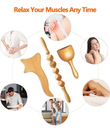 3-in-1 Wood Therapy Massage Tools Kit | Lymphatic Drainage & Body Sculpting Set - Buy Online on GoSupps.com