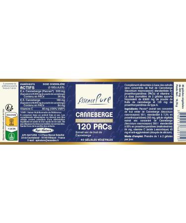 Cranberry 120 PACs Pure Essence | 83800mg Cranberry Powder | Pacran Included | 40 Vegan Capsules | Api-Nature - Buy Online on GoSupps.com
