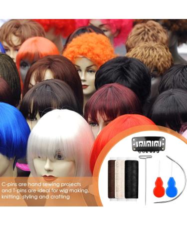 Buy Pinsheng 85-Piece Hair Extension Clip & Wigs Production Set - 50 Clips 20 T-Needles 10 Curved Needles Thread & Yarn in Black Brown Blonde - International Shipping Available - Buy Online on GoSupps.com