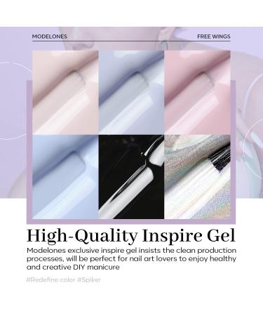 Modelones Pastel Gel Nail Polish Set - 6 Colors Cat Eye Holographic Glitter 9D Magnetic Manicure Kit for Women - Spring Daydreams Collection - Buy Online on GoSupps.com
