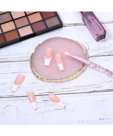 Abeillo Resin Nail Art Pallet Manicure Painted Palette Gold Edge Nail Polish Palette Nail Art Makeup Palette Display Box Nail DIY Accessories Pink - Buy Online on GoSupps.com