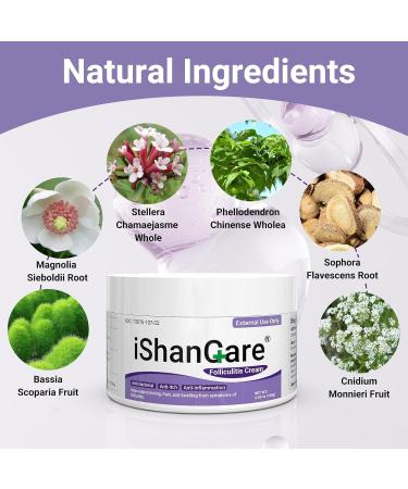 ishancare Folliculitis Treatment Highly Effective Folliculitis Cream Natural folliculitis for Itching Redness Inflammation Ache Burning 3.53 Oz 100g - Buy Online on GoSupps.com